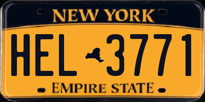 NY license plate HEL3771