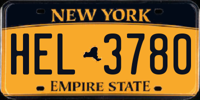 NY license plate HEL3780