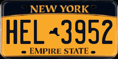 NY license plate HEL3952