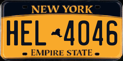 NY license plate HEL4046