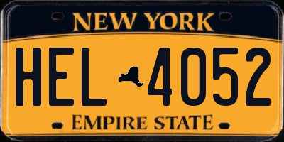 NY license plate HEL4052