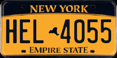 NY license plate HEL4055