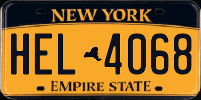 NY license plate HEL4068