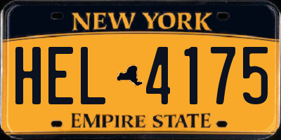 NY license plate HEL4175