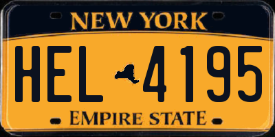 NY license plate HEL4195