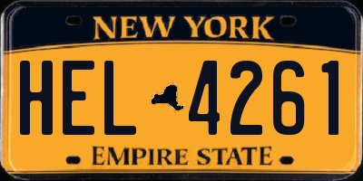 NY license plate HEL4261