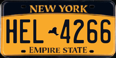 NY license plate HEL4266