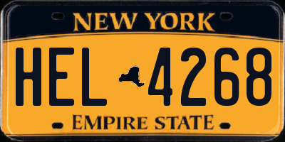 NY license plate HEL4268