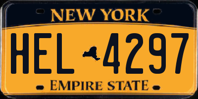 NY license plate HEL4297