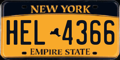NY license plate HEL4366