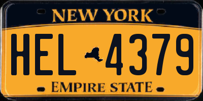 NY license plate HEL4379