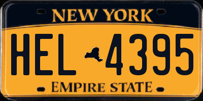 NY license plate HEL4395