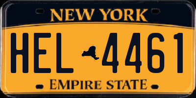 NY license plate HEL4461