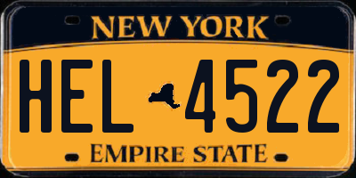 NY license plate HEL4522