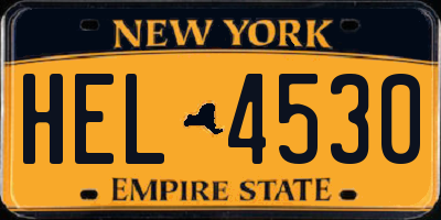 NY license plate HEL4530