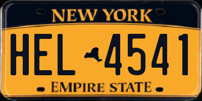 NY license plate HEL4541