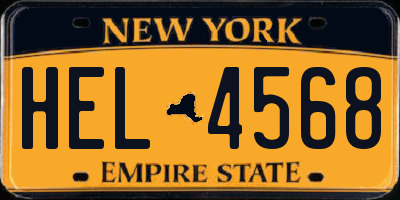 NY license plate HEL4568