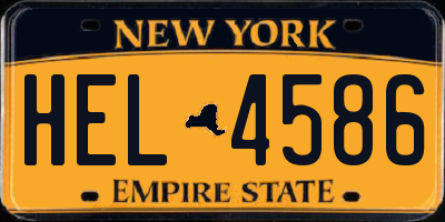 NY license plate HEL4586