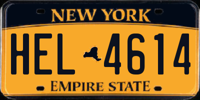 NY license plate HEL4614