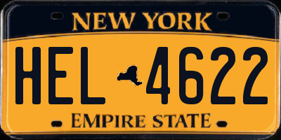 NY license plate HEL4622
