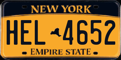NY license plate HEL4652