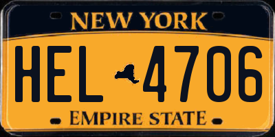 NY license plate HEL4706
