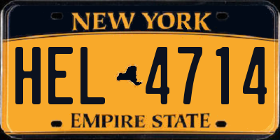 NY license plate HEL4714