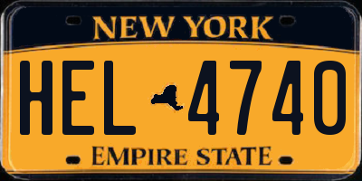 NY license plate HEL4740