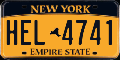 NY license plate HEL4741