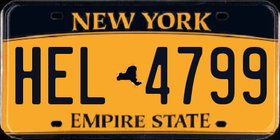 NY license plate HEL4799