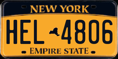 NY license plate HEL4806
