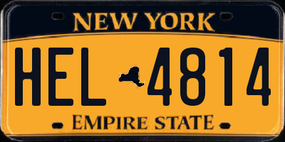NY license plate HEL4814