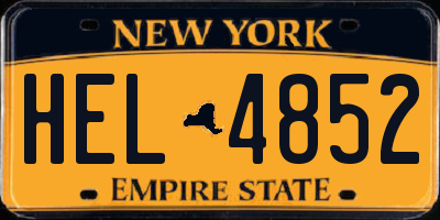 NY license plate HEL4852