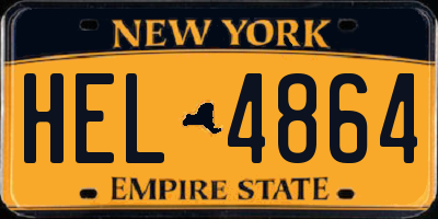NY license plate HEL4864