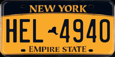 NY license plate HEL4940