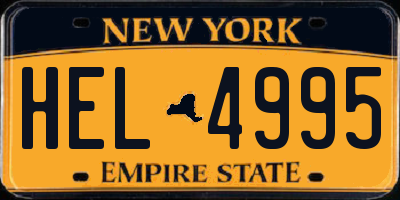 NY license plate HEL4995