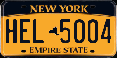 NY license plate HEL5004