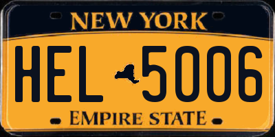 NY license plate HEL5006