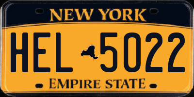 NY license plate HEL5022