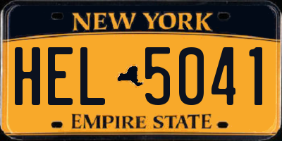 NY license plate HEL5041