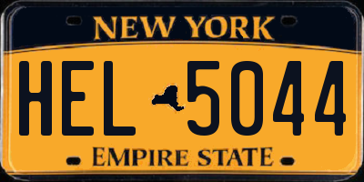 NY license plate HEL5044