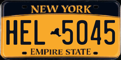 NY license plate HEL5045