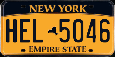 NY license plate HEL5046