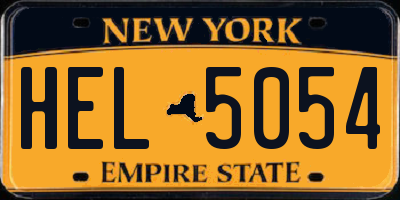 NY license plate HEL5054
