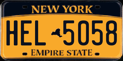 NY license plate HEL5058