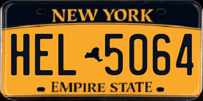 NY license plate HEL5064