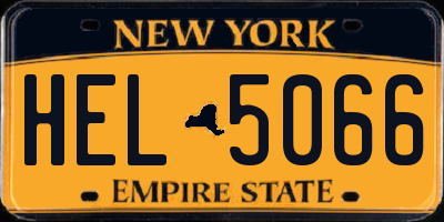 NY license plate HEL5066