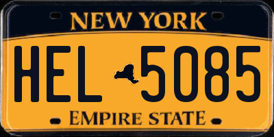 NY license plate HEL5085