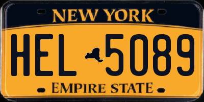 NY license plate HEL5089