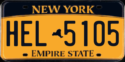 NY license plate HEL5105